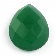 Green onyx pear rosecut flat back gemstone